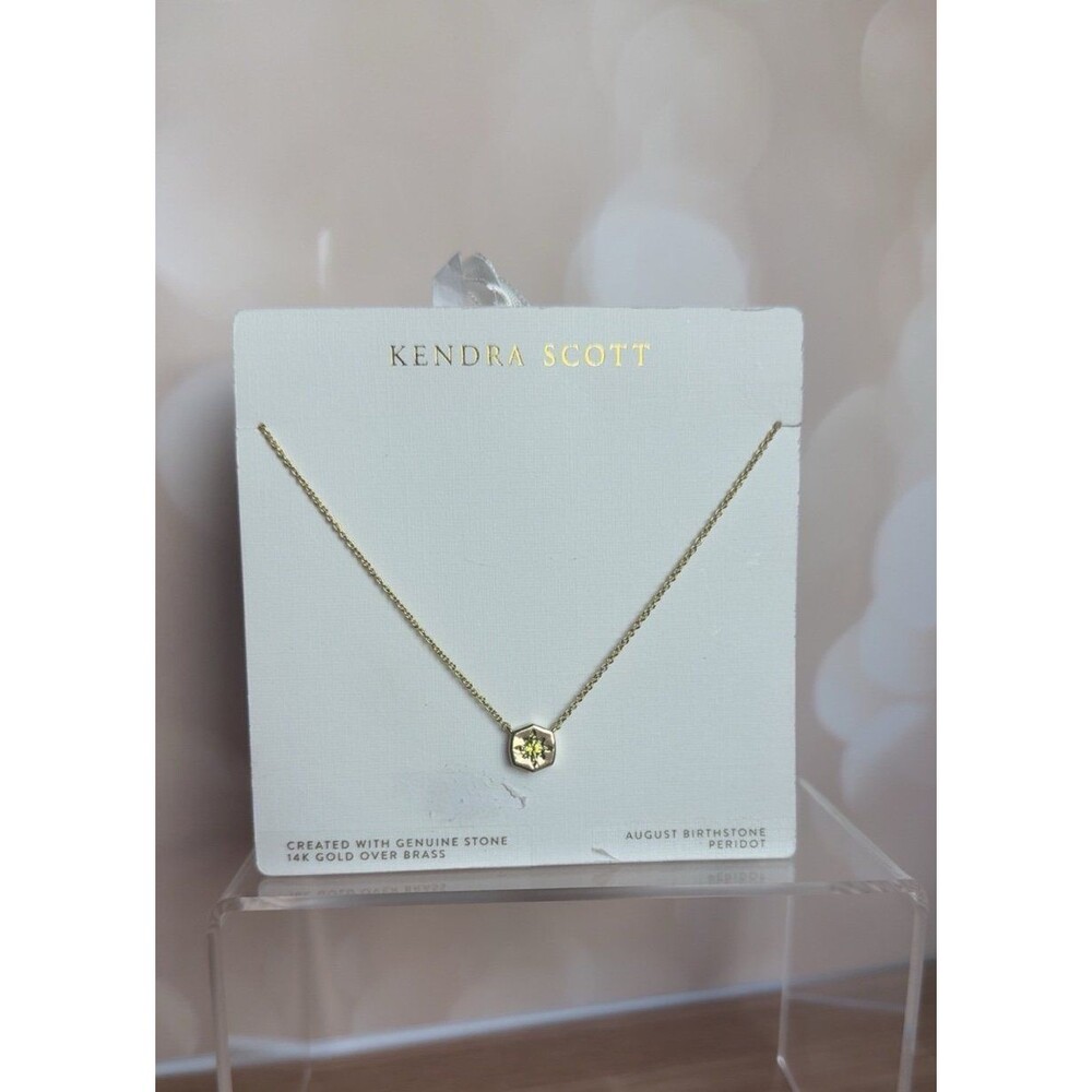 Kendra Scott August Birthstone Peridot Gold Pendant Necklace